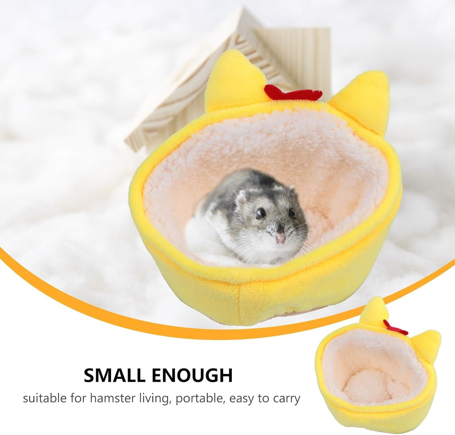 Hamster Plush Nest Bed Small Yellow Chicken Warm Thickened Pet Rest House Soft Fleece Sleeping Bed for Small Animals