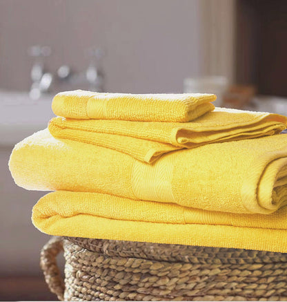 8 Piece Towel Set 100% Ring Spun Cotton, 2 Bath Towels 27X54, 2 Hand Towels 16X28 and 4 Washcloths 13X13 - Ultra Soft Highly Absorbent Machine Washable Hotel Spa Quality - Lime Yellow