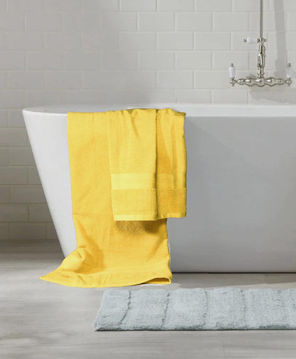 8 Piece Towel Set 100% Ring Spun Cotton, 2 Bath Towels 27X54, 2 Hand Towels 16X28 and 4 Washcloths 13X13 - Ultra Soft Highly Absorbent Machine Washable Hotel Spa Quality - Lime Yellow