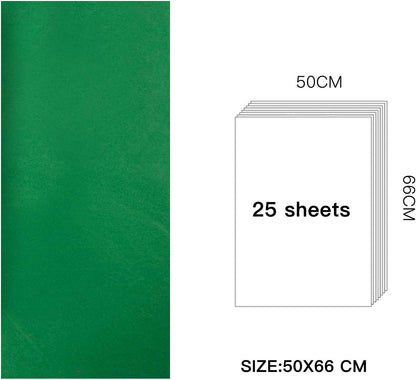 Gift Wrapping Tissue Paper - Green Tissue Paper for DIY Crafts,Pack Bags - 19.5 x 26 inches -25 Sheets