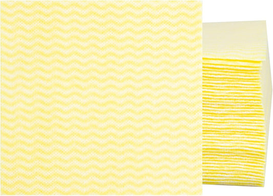 Disposable Dish Cloths for Kitchen, 50 Pack Yellow Cleaning Towels 12"x12" | Heavy Duty Reusable Disposable Kitchen Cleaning Cloths for Kitchen, Bathroom