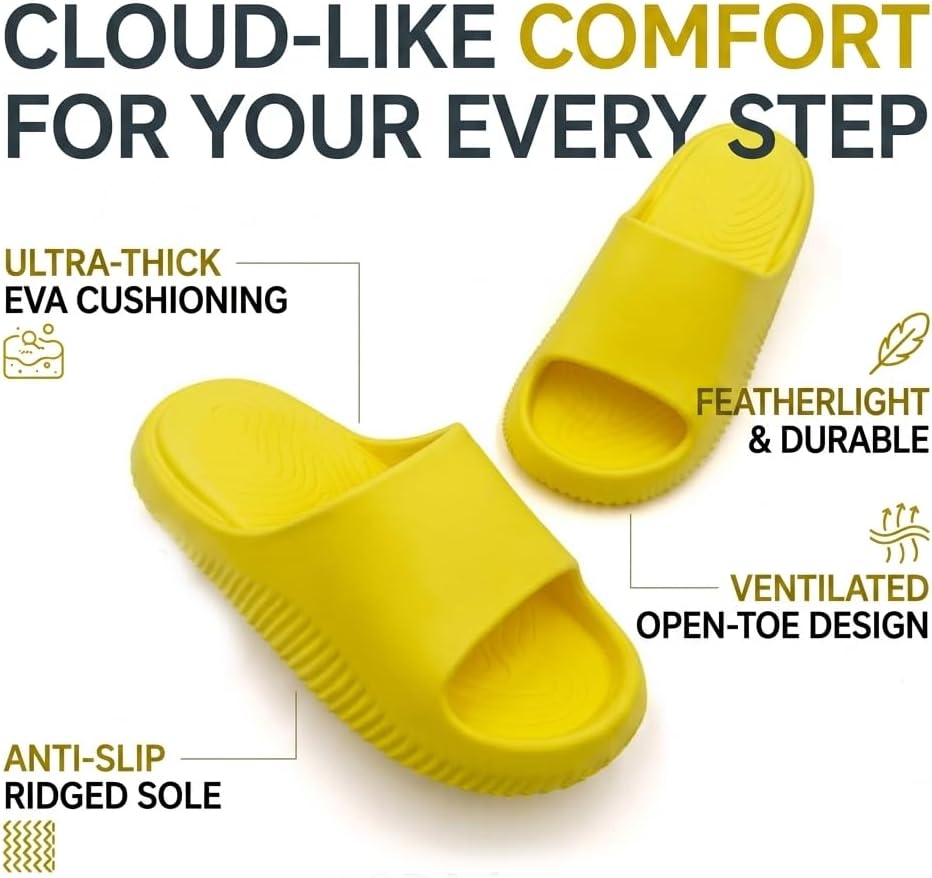 Women Cloud Slides Men Summer Comfort Sandals Shower Shoes 5527