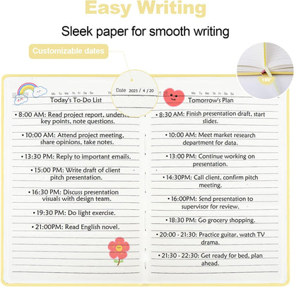 SUQJOY Lined Journal Notebooks for Writing, 100 GSM Thick Paper, 1 Pack Hardcover Notebooks, A5 College Ruled Notebook, Journaling Notebook for School/Travel/Office (Yellow- 1 Pack)