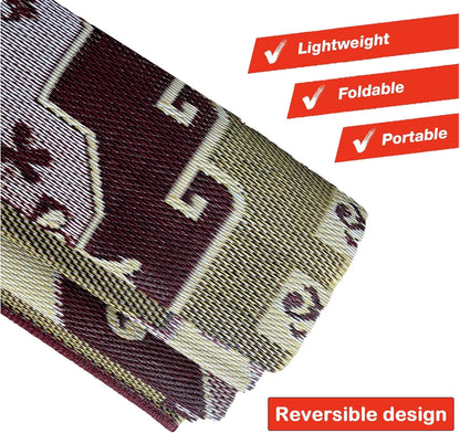 Outdoor Rug - 6x9 Yellow, Chocolate, reversible Recycled Plastic straw Outdoor Patio Rugs Clearance Waterproof Large RV Camper Rug 171
