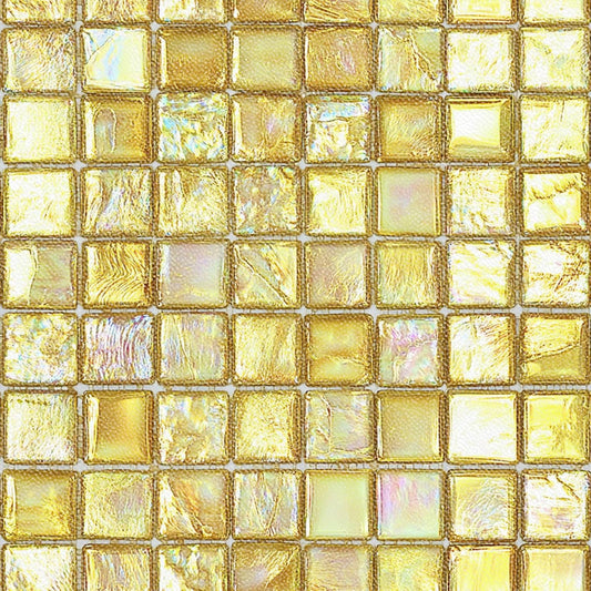Gold Square Mosaic Peel and Stick Floor Tiles 12x12 Inch 10PCS | Gold square mosaic style pattern removable vinyl floor stickers for kitchen bathroom entryway and indoor DIY home decor