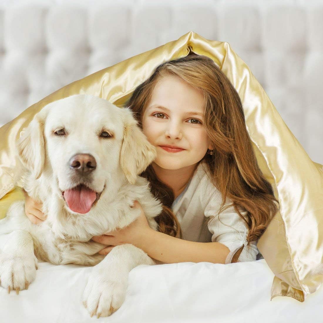 Queen Comforter Silk Satin Yellow 400 GSM 1 Piece Queen Size Comforter for Queen Size Bed