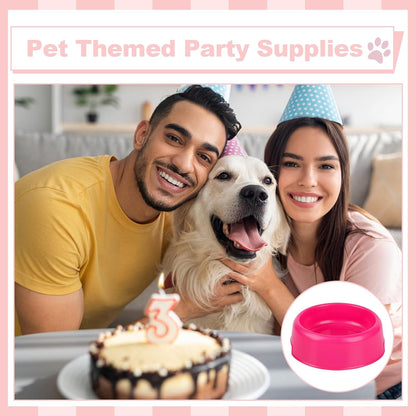 18 Pcs Reusable Plastic Pet Bowls, 6 Colors Dog and Cat Feeding Dishes | Candy Color Bowls For Food And Water, Pet Feeding, Puppy Parties, Party Favors And Everyday Use