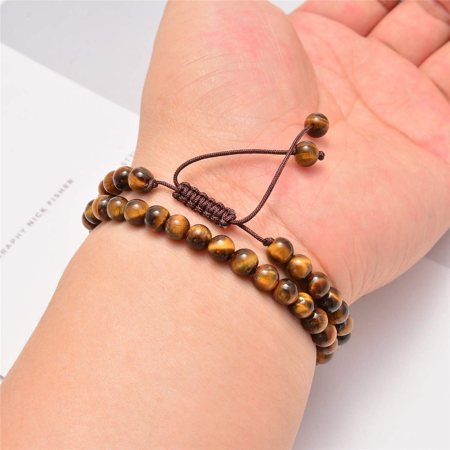 100pcs Original Natural Stone Beads Gemstone Round Loose Beads 6mm 8mm 10mm (Yellow Tiger's Eye, 6mm 100Beads)