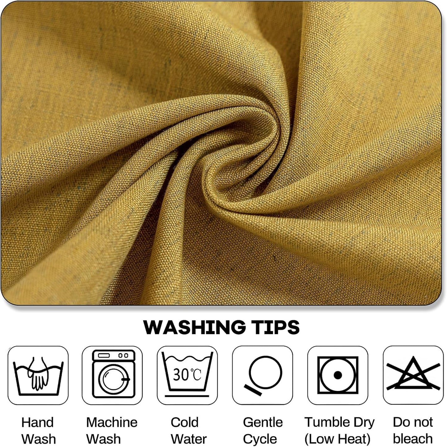 AmHoo Linen Blend Tablecloth Table Cloth 280 GSM Stitching Tassel Rectangle Decorative Natural Table Cover for Kitchen Dinning Wedding Buffet 55×86 inch Primrose Yellow