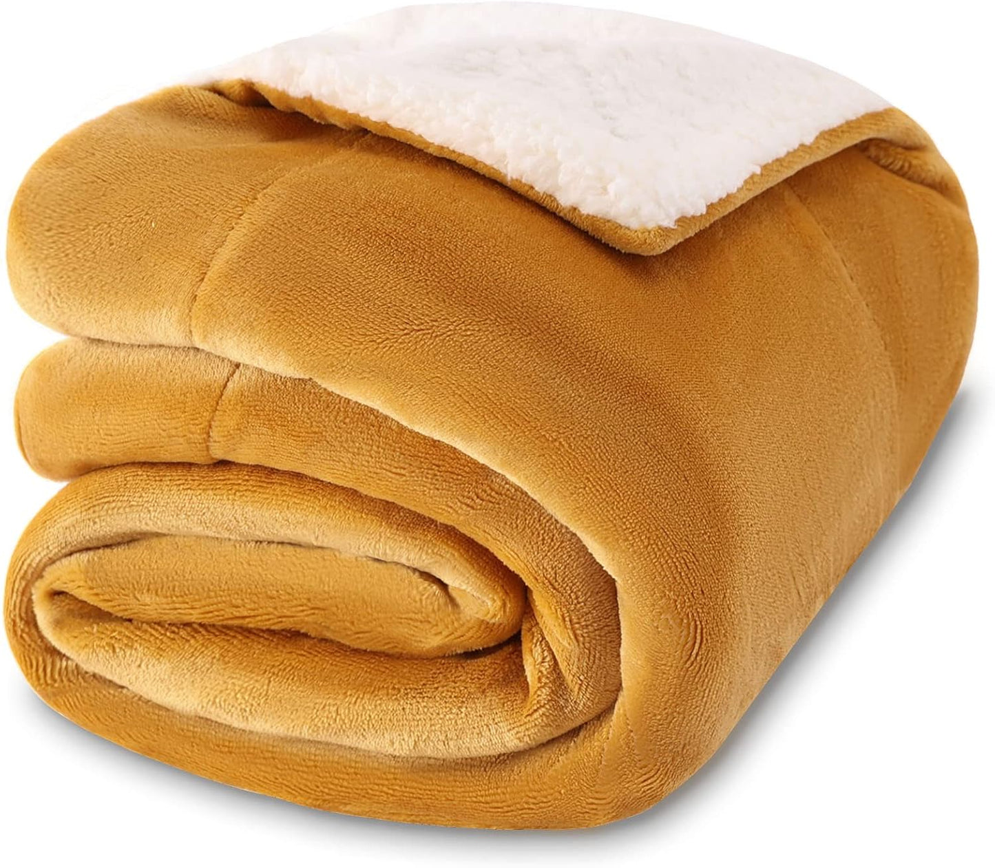 Baby Sherpa Blanket,Warm Toddler Throw Blanket,Soft Newborn Fleece Blanket for Winter(Ginger Yellow,30x40 inches)