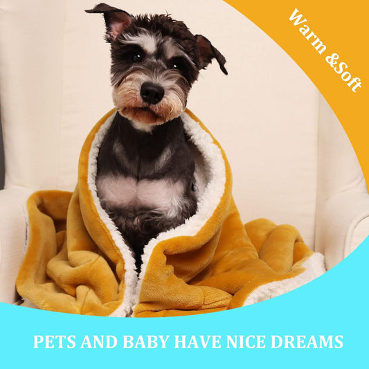 Baby Sherpa Blanket,Warm Toddler Throw Blanket,Soft Newborn Fleece Blanket for Winter(Ginger Yellow,30x40 inches)