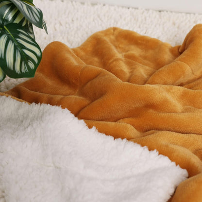 Baby Sherpa Blanket,Warm Toddler Throw Blanket,Soft Newborn Fleece Blanket for Winter(Ginger Yellow,30x40 inches)