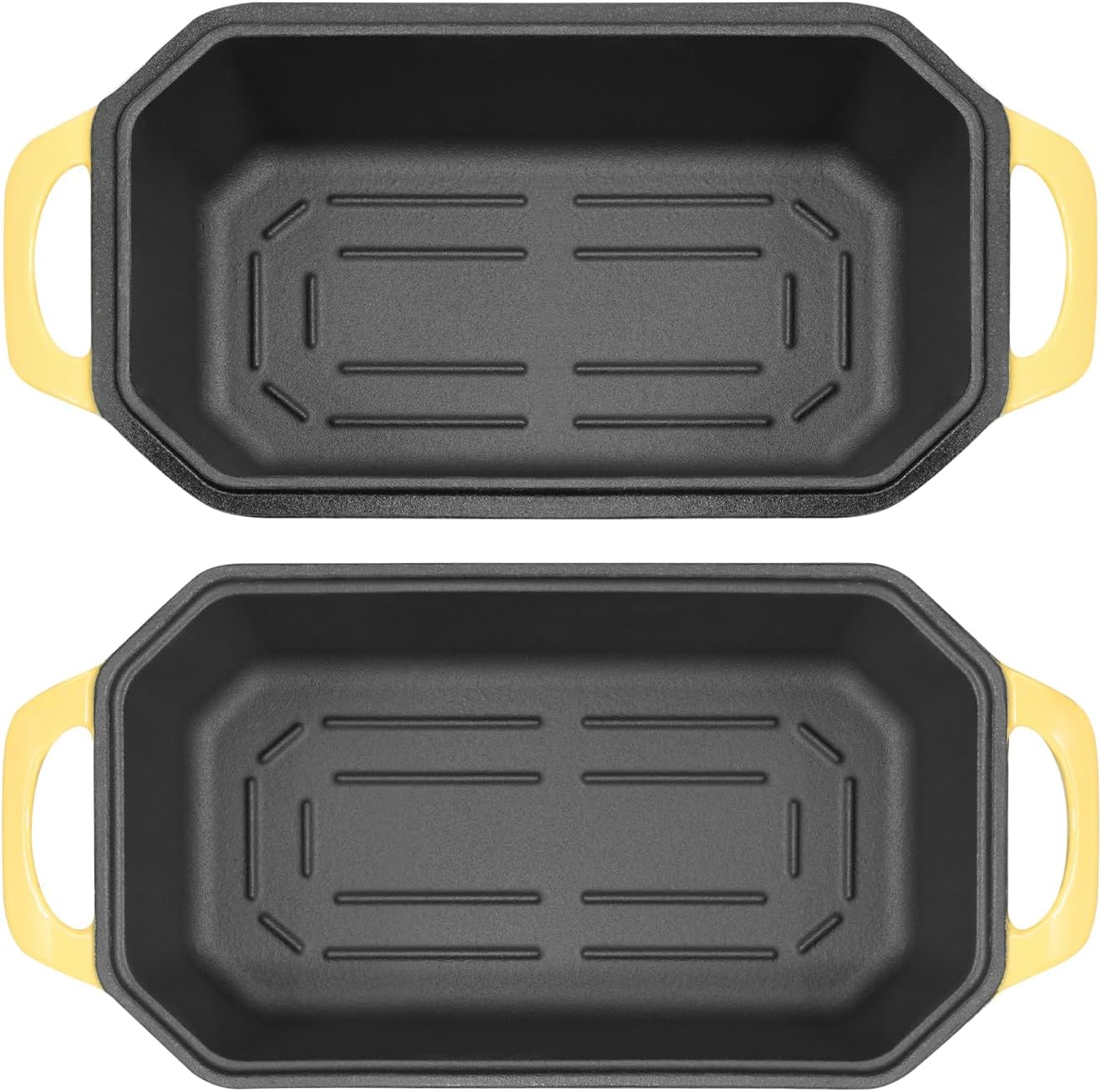 Bread Pan Cast Iron Loaf Pan with Lid Bread Loaf Pan 8.5x4.5 Inch Loaf Pan Enameled Cast Iron Sourdough Loaf Pan, Yellow