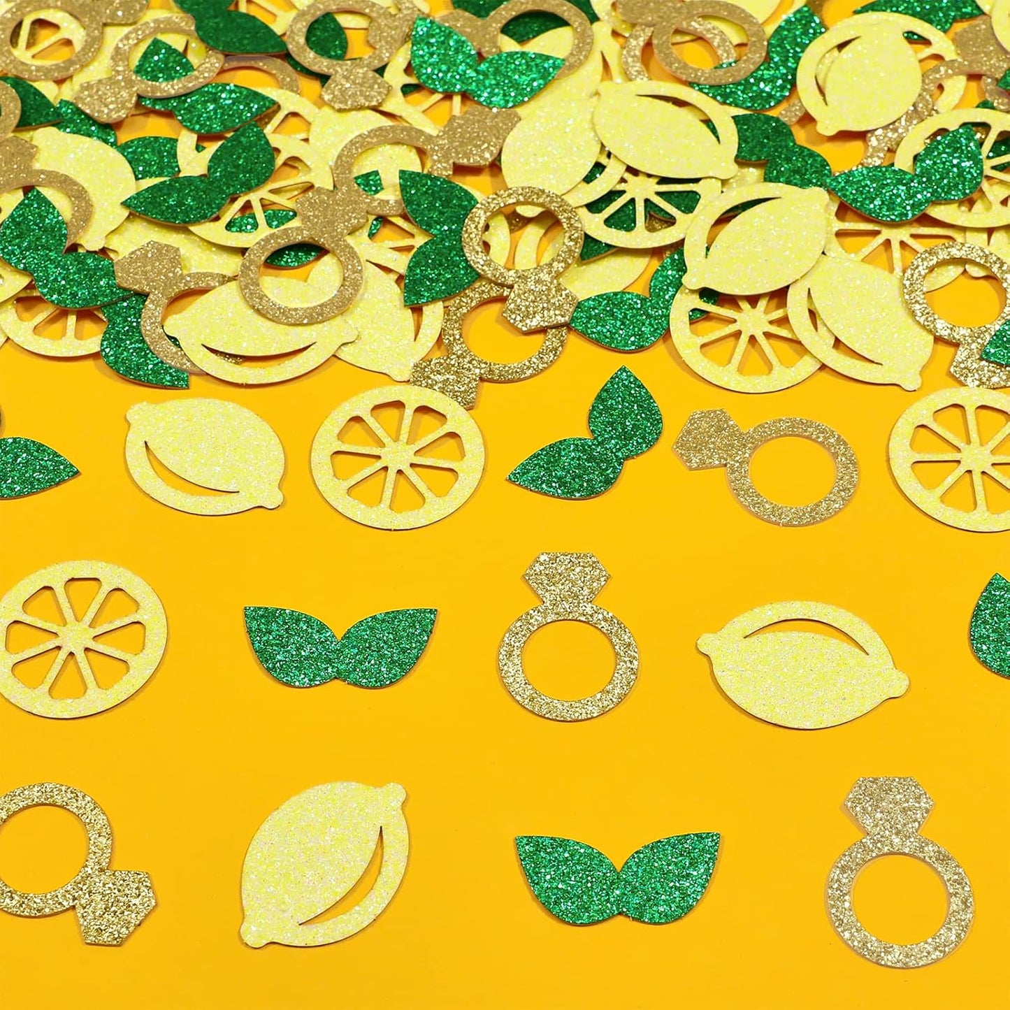 200pcs Lemon Table Confetti Glitter for She Found Her Main Squeeze Lemon Bridal Shower Decorations Bachelorette Party Wedding Engagement Supplies