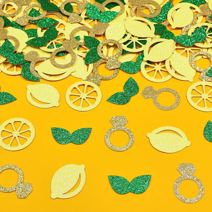200pcs Lemon Table Confetti Glitter for She Found Her Main Squeeze Lemon Bridal Shower Decorations Bachelorette Party Wedding Engagement Supplies