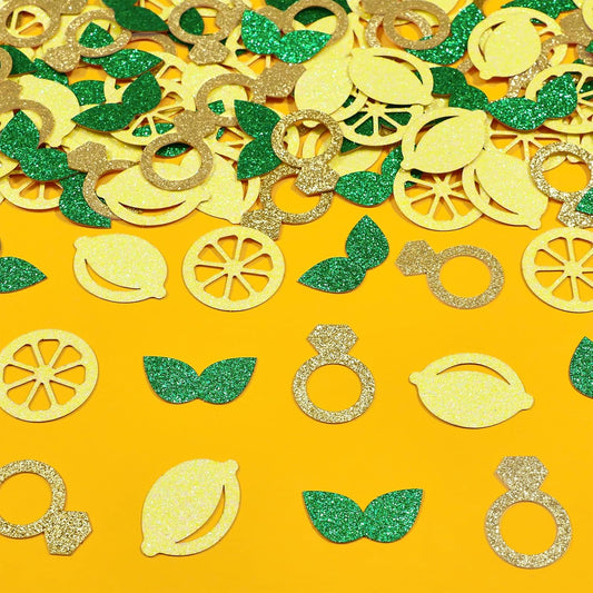 200pcs Lemon Table Confetti Glitter for She Found Her Main Squeeze Lemon Bridal Shower Decorations Bachelorette Party Wedding Engagement Supplies