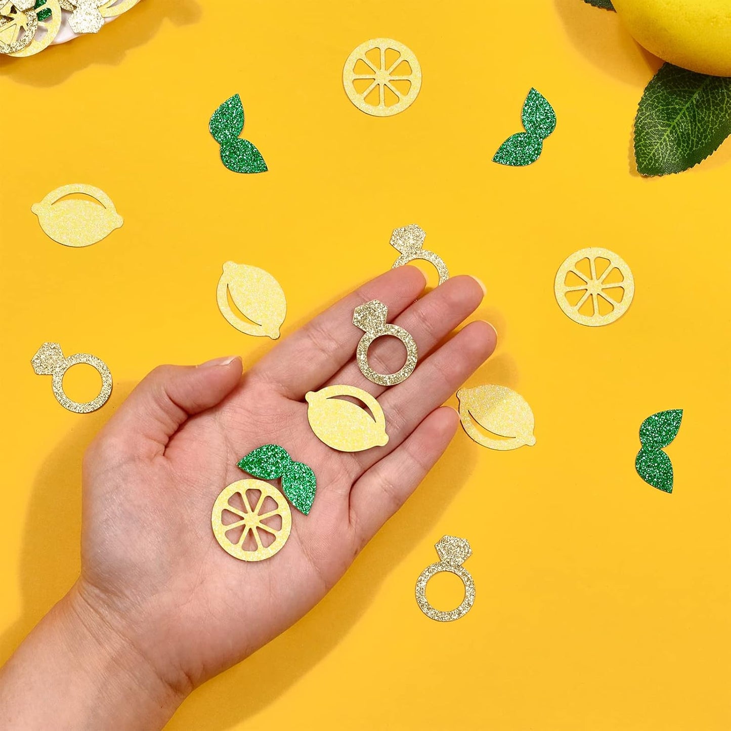 200pcs Lemon Table Confetti Glitter for She Found Her Main Squeeze Lemon Bridal Shower Decorations Bachelorette Party Wedding Engagement Supplies