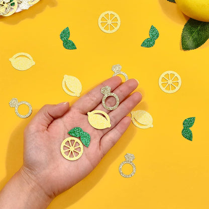 200pcs Lemon Table Confetti Glitter for She Found Her Main Squeeze Lemon Bridal Shower Decorations Bachelorette Party Wedding Engagement Supplies