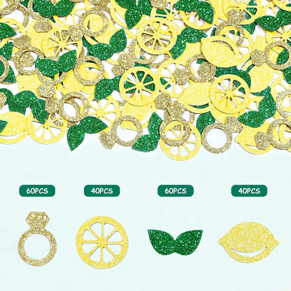 200pcs Lemon Table Confetti Glitter for She Found Her Main Squeeze Lemon Bridal Shower Decorations Bachelorette Party Wedding Engagement Supplies