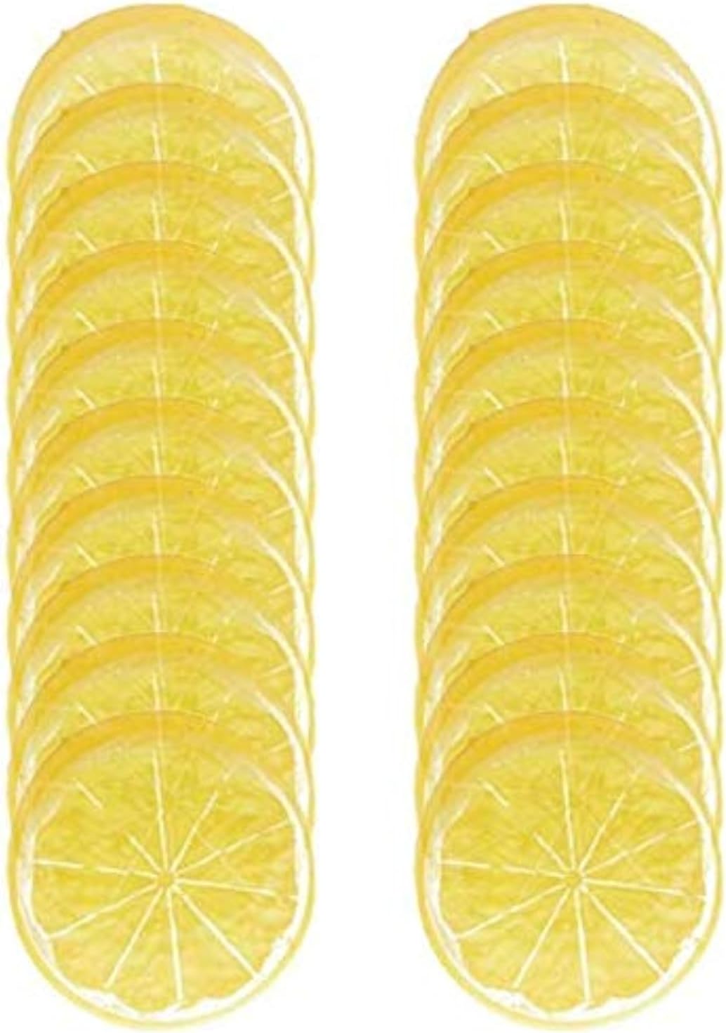 20pcs Fake Fruit,Simulation Yellow Lemon Slices,Faux Fruit Props | Home House Kitchen Party Decoration Simulation Lemon Slices