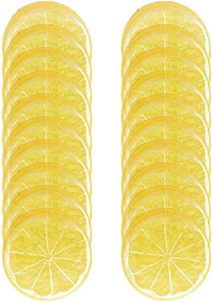 20pcs Fake Fruit,Simulation Yellow Lemon Slices,Faux Fruit Props | Home House Kitchen Party Decoration Simulation Lemon Slices