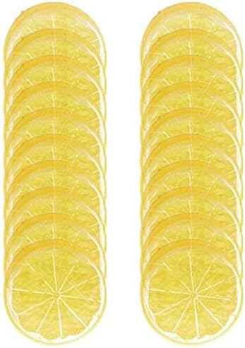 20pcs Fake Fruit,Simulation Yellow Lemon Slices,Faux Fruit Props | Home House Kitchen Party Decoration Simulation Lemon Slices