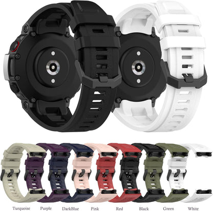 Band with Case for Amazfit T-Rex 2 Watch, Hard PC Protective Bumper Cover Replacement Silicone Watch Strap for Amazfit T Rex 2 Smartwatch Accessory