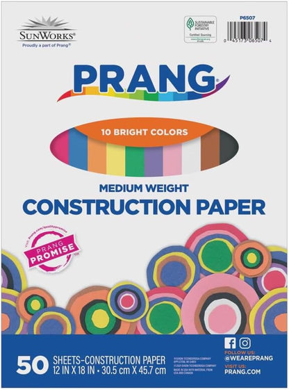 (Formerly SunWorks) Construction Paper, Yellow, 12" x 18", 50 Sheets