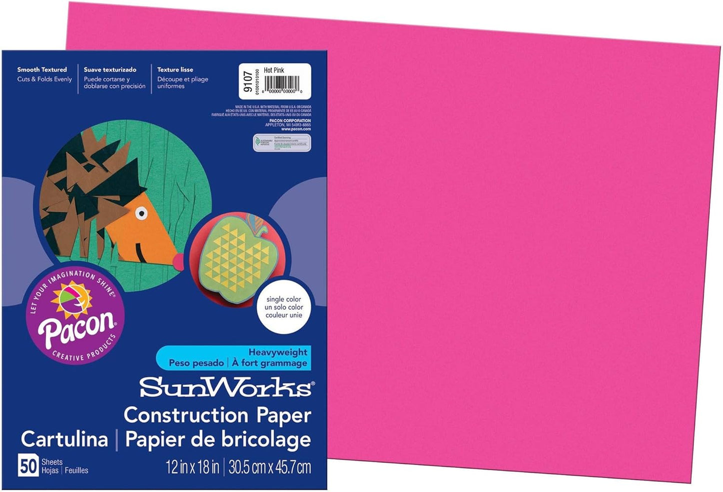 (Formerly SunWorks) Construction Paper, Yellow, 12" x 18", 50 Sheets