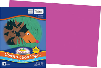 (Formerly SunWorks) Construction Paper, Yellow, 12" x 18", 50 Sheets
