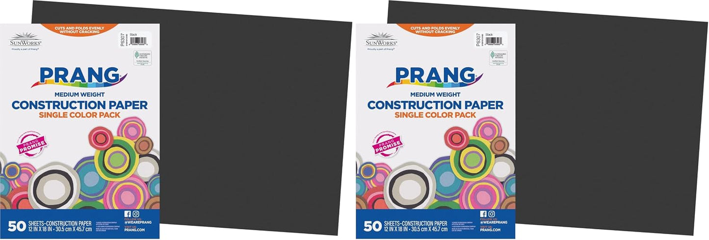 (Formerly SunWorks) Construction Paper, Yellow, 12" x 18", 50 Sheets