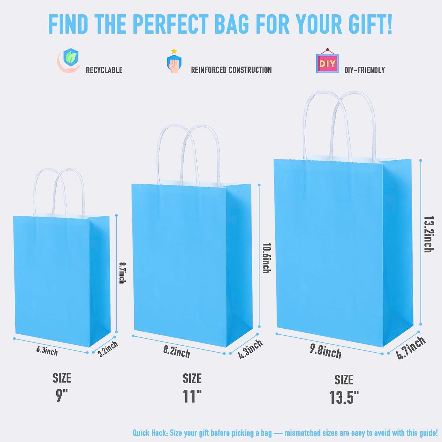 BLEWINDZ 32 Pieces Gift Bags with 32 Tissues, 8 Colors Party Favor Bags with Handles, Rainbow Gift Bag for Wedding, Birthday, Party Supplies and Gifts