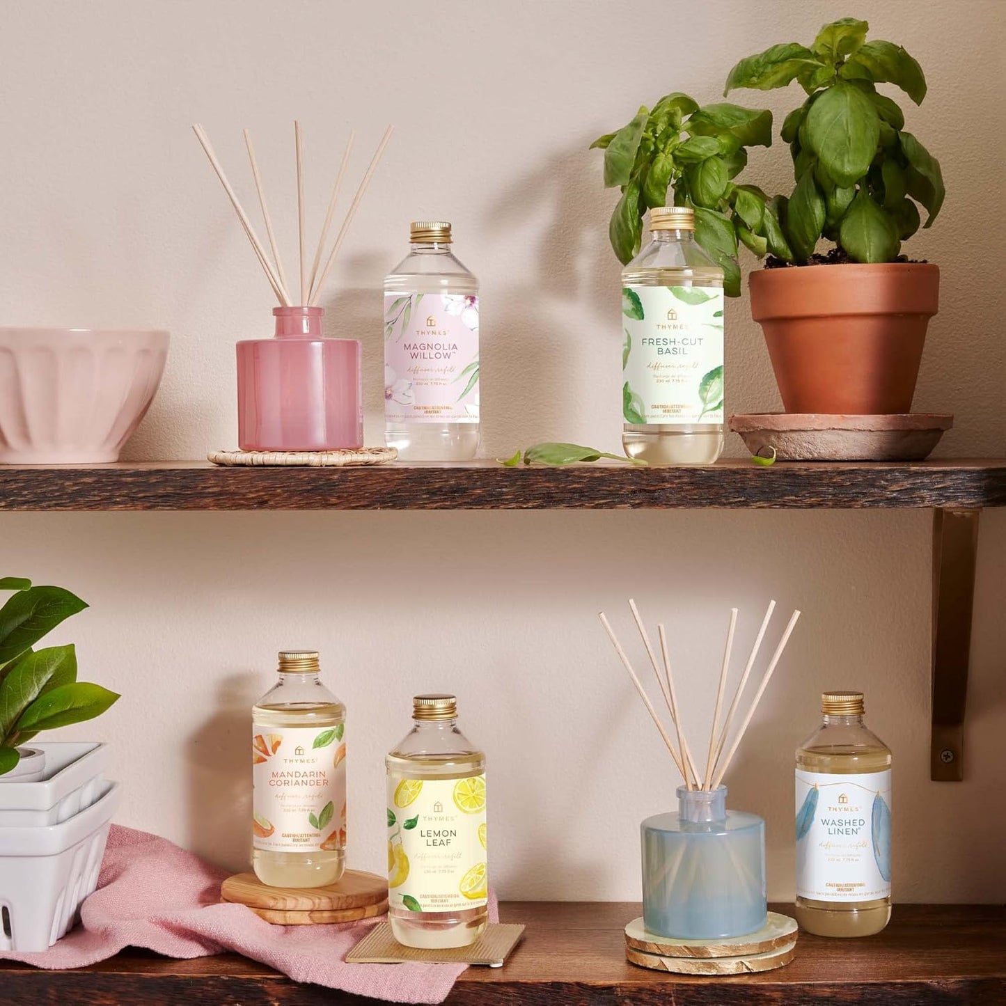 Reed Diffuser Oil Refill – Fragrance Oil for Diffuser Refill – Flameless Home Fragrance – Home Luxury Scents with Notes of Lemon Verbena, Lily of the Valley & Bergamot (Lemon Leaf, 7.75 fl oz)