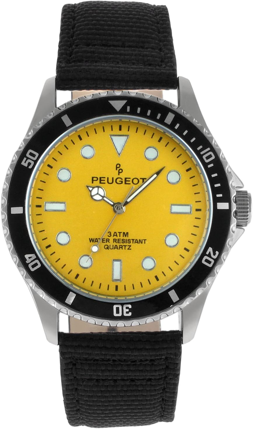 Men's Sport Bezel Watch with Canvas Wrist Band