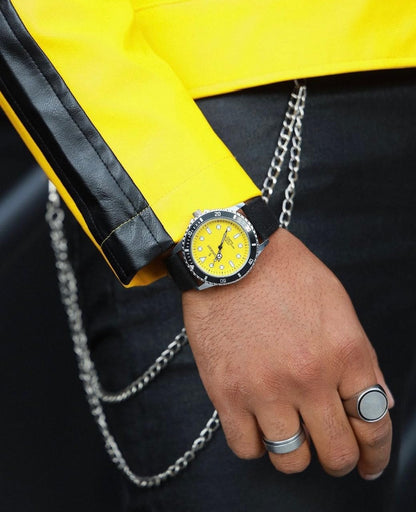 Men's Sport Bezel Watch with Canvas Wrist Band