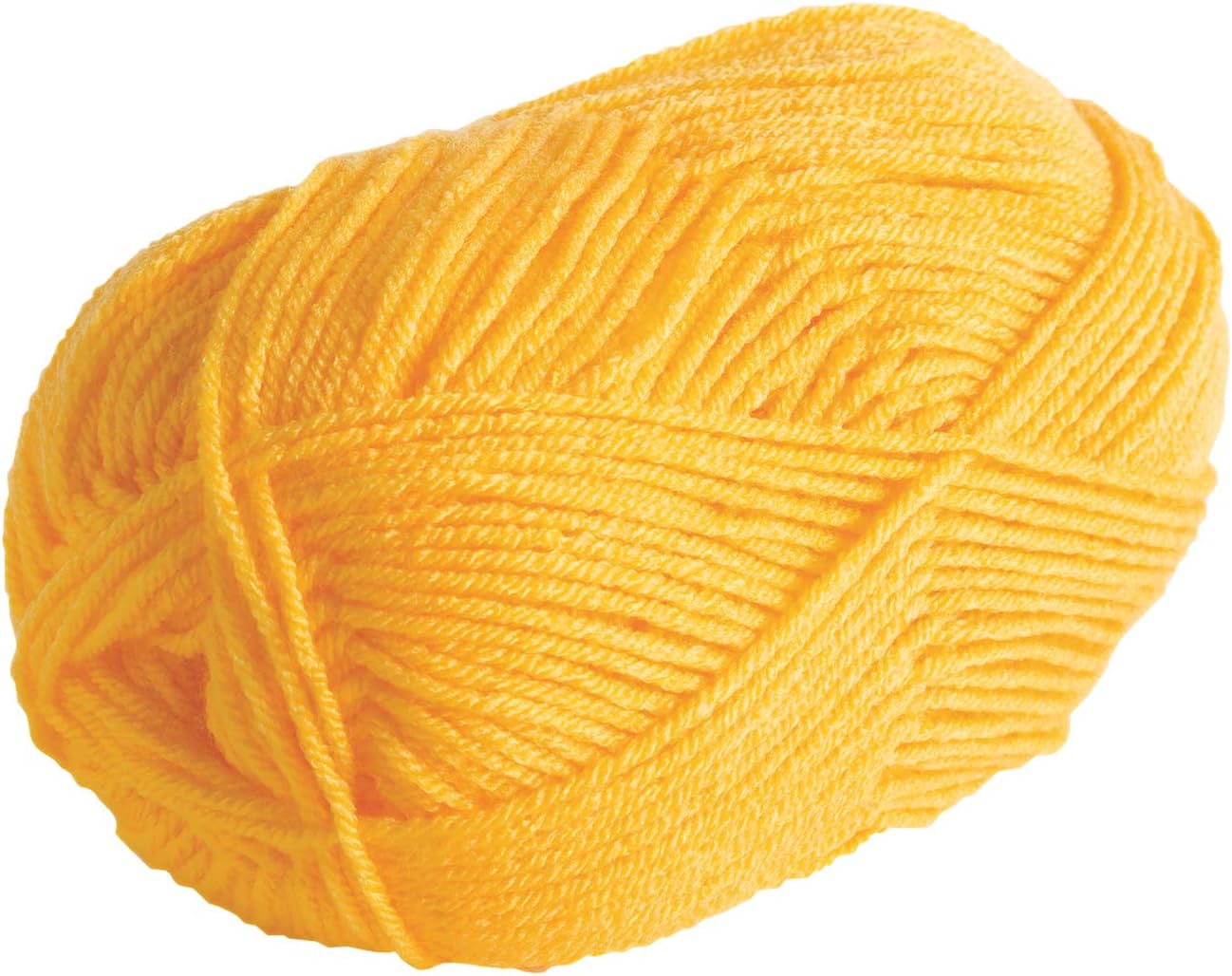 Brava Yellow Worsted Weight Smooth Acrylic Yarn for Crochet | 100g of soft knitting yarn in Canary color, machine washable.
