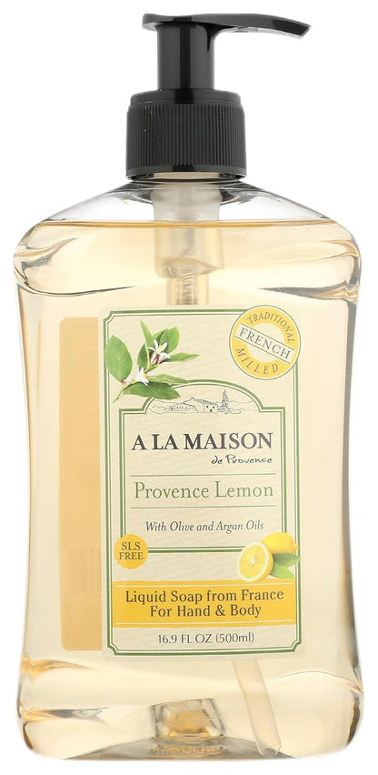 Provence Lemon Liquid Hand Soap 16.9 Fl Oz - Natural Hand Wash Made with Essential Oils - Biodegradable, Plant-Based, Vegan, Cruelty-Free, Alcohol & Paraben Free