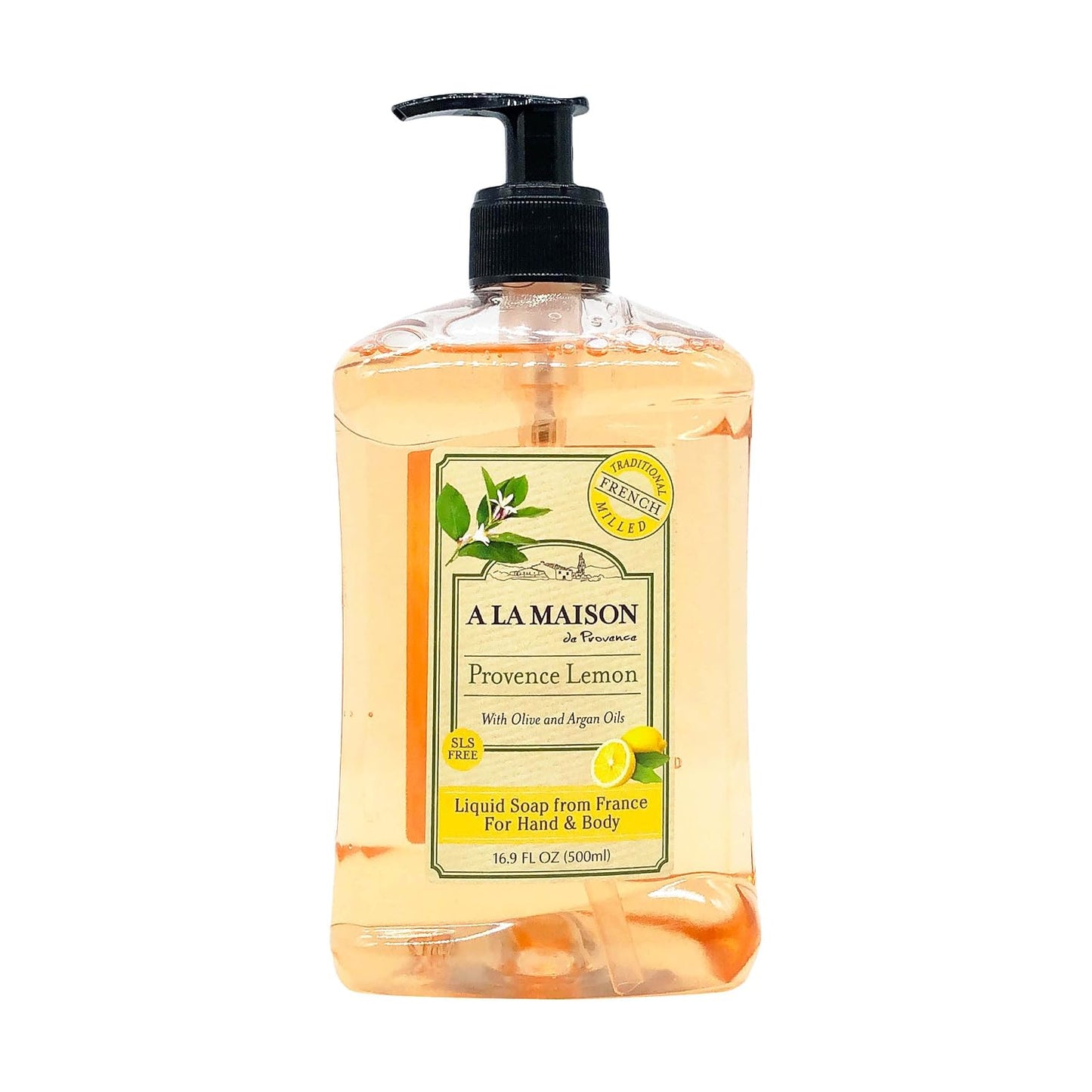 Provence Lemon Liquid Hand Soap 16.9 Fl Oz - Natural Hand Wash Made with Essential Oils - Biodegradable, Plant-Based, Vegan, Cruelty-Free, Alcohol & Paraben Free