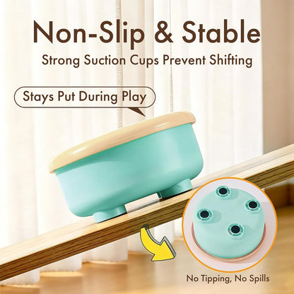51oz (1.5L) Floating Disk No-Spill Dog Water Bowl, Anti Splash Slow Water Feeder, No-Slip Pet Dispenser for Messy Drinkers, Indoor Outdoor Car Travel, Dogs Cats (Blue and Yellow)