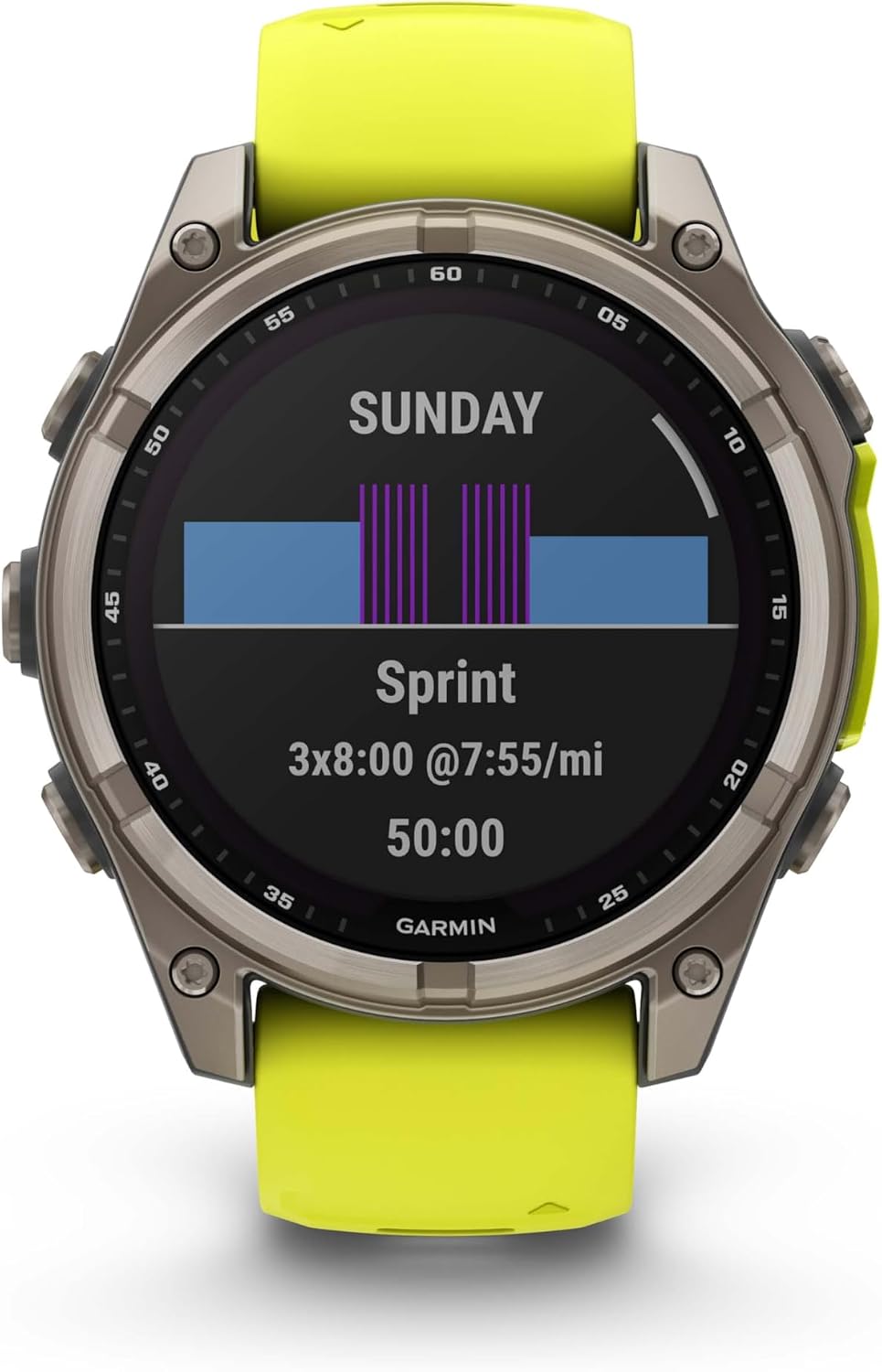 Garmin Fenix 8 – 47 mm, Solar, Multisport GPS Smartwatch, Sapphire, Titanium with Amp Yellow/Graphite Silicone, Built-in LED Flashlight, Voice Control Power Bank Bundle