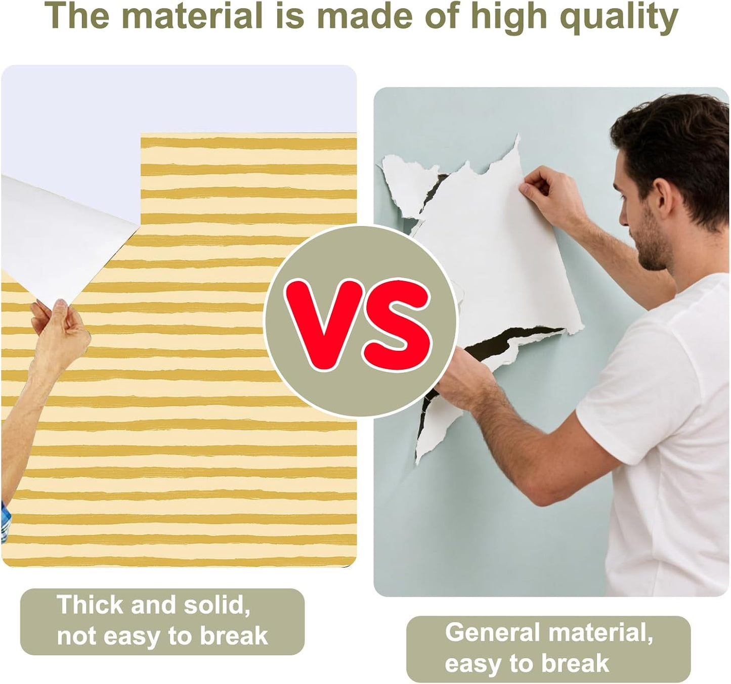 Yellow Stripe Irregular Wallpaper Peel and Stick Wallpaper Wall Paper Self Adhesive Liner Furniture Cabinet Contact Paper for Cabinet Shelf Drawer Liner Bedroom DIY Decor