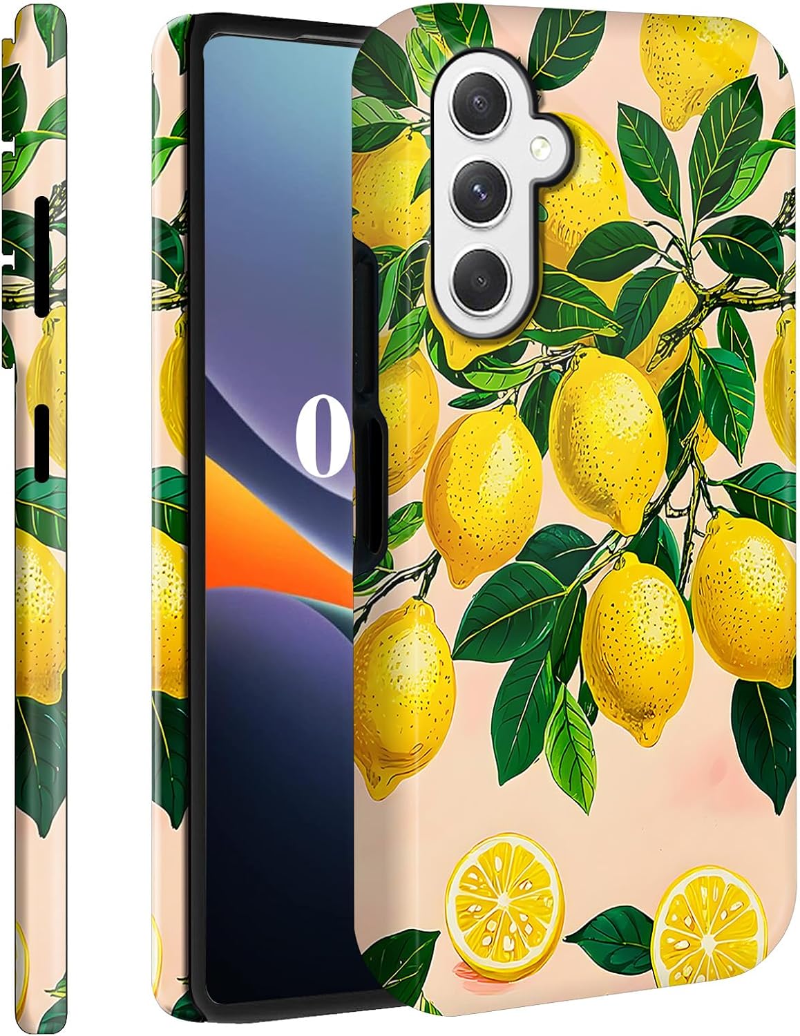 for Galaxy S25 FE Case, Dual Layer Hard PC + Soft TPU Heavy Duty 2 in 1 Shockproof Protective Phone Case for Samsung Galaxy S25 FE 6.7"(2025) - Lemon Tree Branch Print