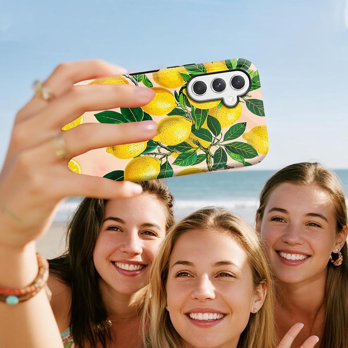 for Galaxy S25 FE Case, Dual Layer Hard PC + Soft TPU Heavy Duty 2 in 1 Shockproof Protective Phone Case for Samsung Galaxy S25 FE 6.7"(2025) - Lemon Tree Branch Print