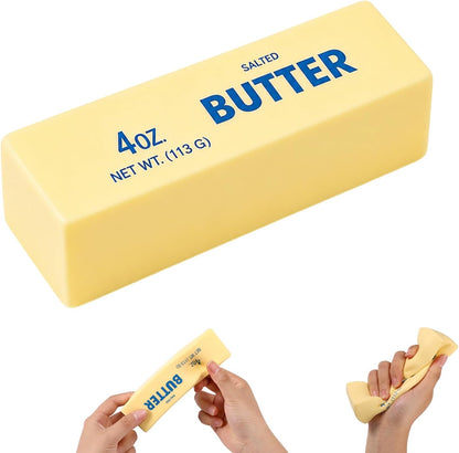 1pcs Squeeze Butter Stick Squishy Toy | PU Material Butter Stick Slow Rising Squeeze Food Fidget Toy for Office School (Light Yellow)