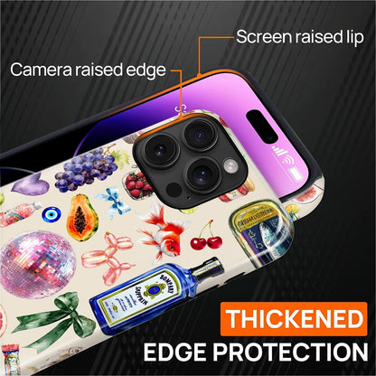 Case Compatible with iPhone 15 Pro Max,Compatible with MagSafe,Durable Shock Protection Phone Case for Girl Women Boy Men - Fruit Lemon Disco Collage Aesthetic