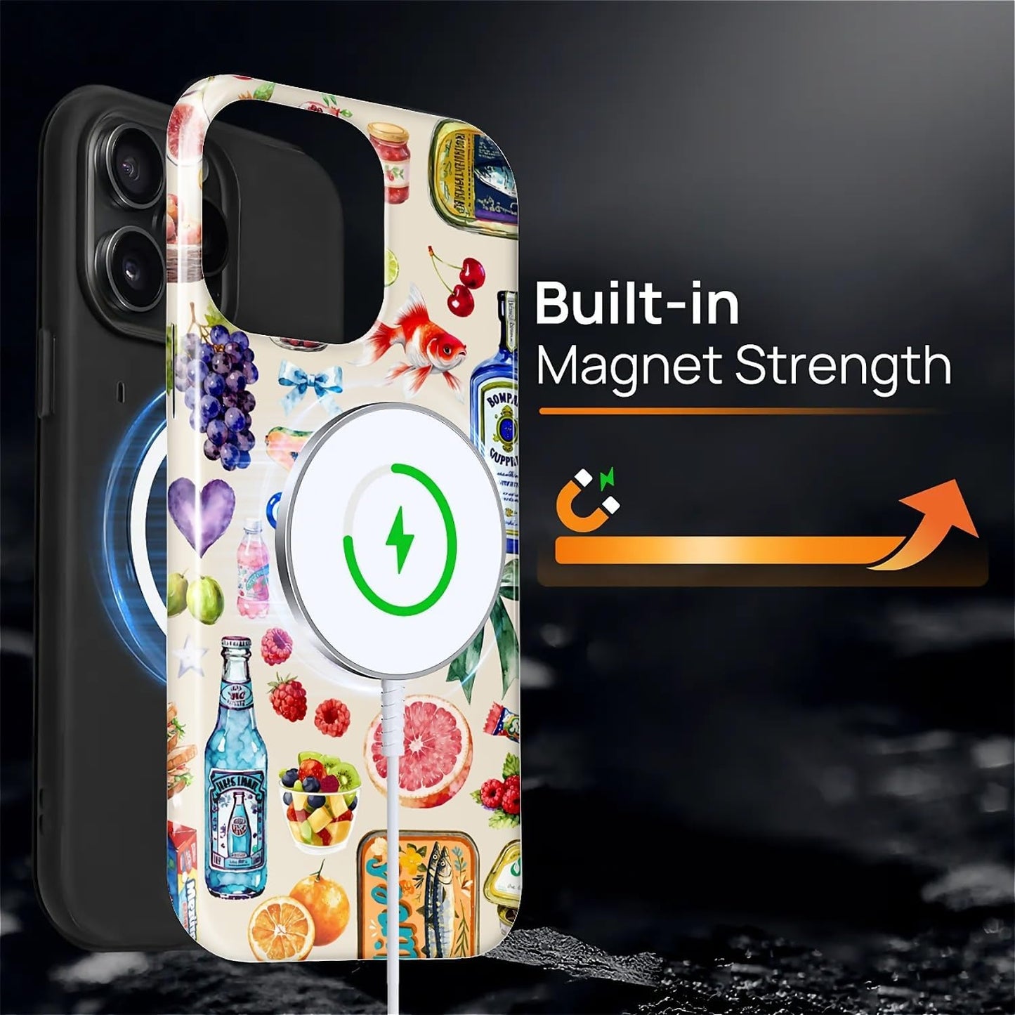 Case Compatible with iPhone 15 Pro Max,Compatible with MagSafe,Durable Shock Protection Phone Case for Girl Women Boy Men - Fruit Lemon Disco Collage Aesthetic