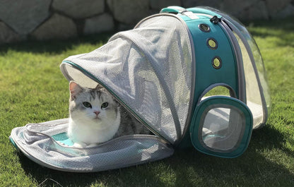 Dual Expandable Cat Backpack Carrier, Fit up to 20 lbs, Expandable Pet Carrier Backpack for Large Fat Cat and Small Puppy