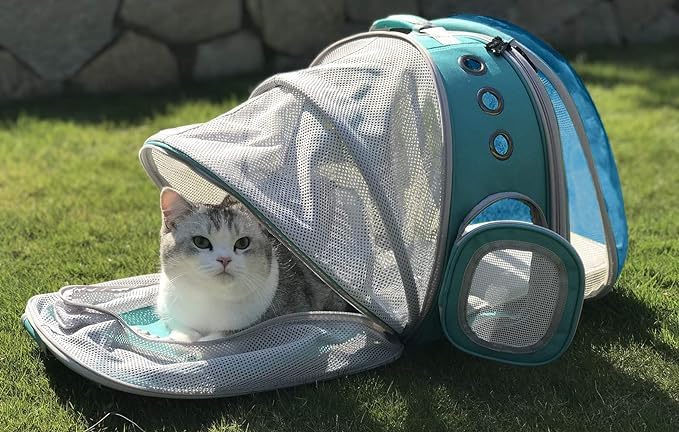 Dual Expandable Cat Backpack Carrier, Fit up to 20 lbs, Expandable Pet Carrier Backpack for Large Fat Cat and Small Puppy