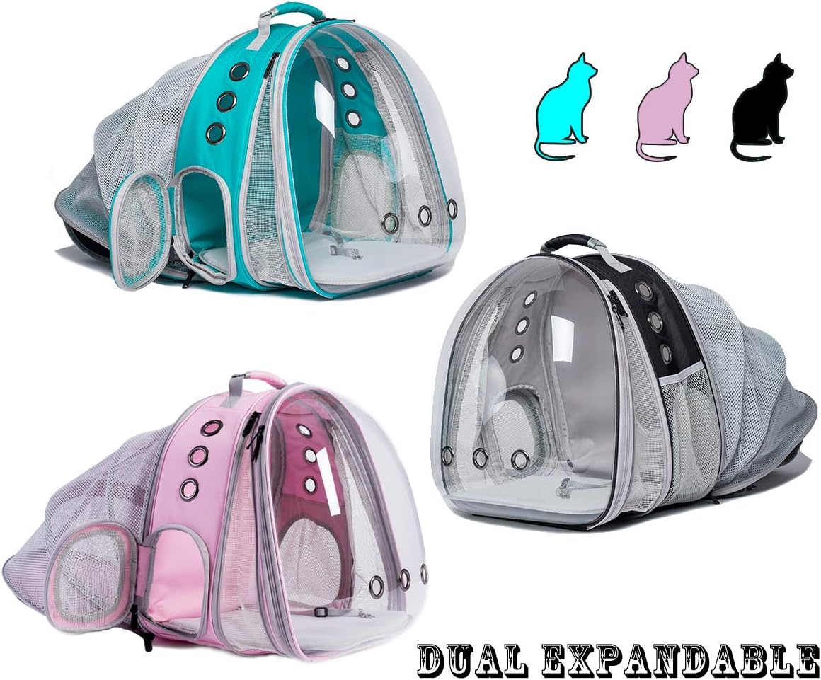 Dual Expandable Cat Backpack Carrier, Fit up to 20 lbs, Expandable Pet Carrier Backpack for Large Fat Cat and Small Puppy