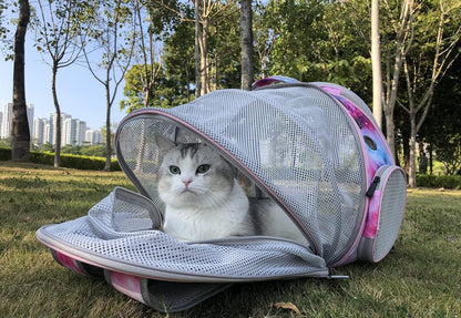 Dual Expandable Cat Backpack Carrier, Fit up to 20 lbs, Expandable Pet Carrier Backpack for Large Fat Cat and Small Puppy